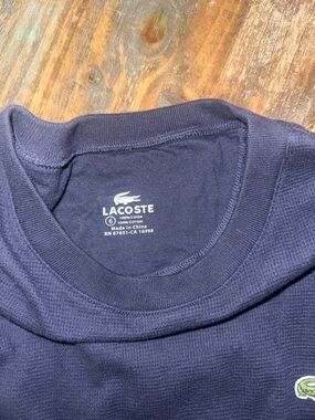 Lacoste Navy Ribbed Crewneck Sweatshirt